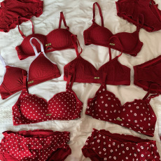 批发实价实拍 新年红本命年开运结婚性感文胸套装内衣