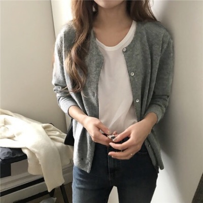 2022年新款秋装毛衣女外套宽松百搭外搭上衣外穿短款针织开衫