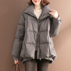 批发欧洲站灰色羽绒服女冬加厚短款2026年新款小个子轻薄欧货大码外套