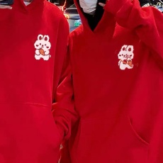 批发高品质纯棉港风情侣连帽卫衣男女设计感小众情侣装帽衫宽松上衣服