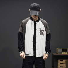 批发美式复古棒球服外套男士秋冬款2022新款潮流宽松百搭男生休闲夹克