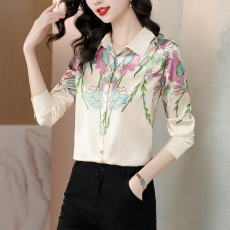 批发实拍真丝衬衫<b class='q'>女</b>桑蚕丝时尚百搭<b class='q'>长袖</b>气质翻领衬衣2026春秋<b class='q'>女</b>士新款