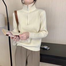 批发实拍实价 秋冬韩版半高领拉链设计感宽松内搭打底针织衫套头毛衣