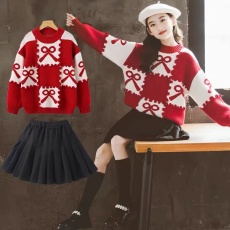 批发女童<b class='q'>连衣裙</b>秋冬<b class='q'>儿童</b>套装冬裙中大童冬季公主裙子新年衣服过年服装