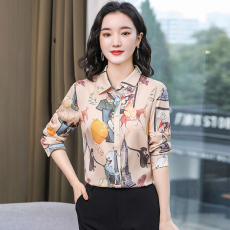 批发2025年新款真丝衬衫女eq高端重磅桑蚕丝时尚潮流女式衬衣<b class='q'>大码</b>胖mm