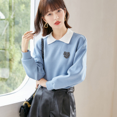 批发实拍◆有◆2026春款纯色假两件翻领卫衣<b class='q'>女</b>套头宽松上衣外套