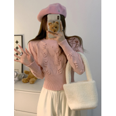 批发实拍  秋冬新款半高领毛衣女短款内搭上衣高级感小众针织衫