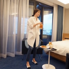 批发韩版气质宽松BF风中长款长袖衬衫<b class='q'>连衣裙</b>衬衣