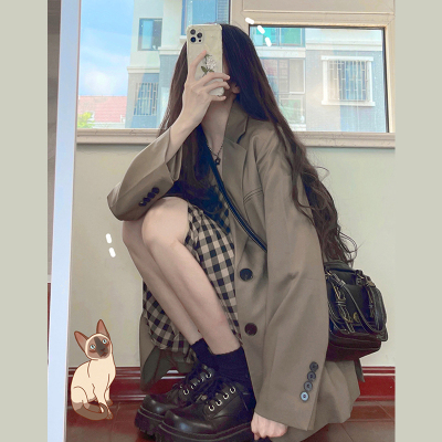 2022新款早春季女装西服套装韩版百搭宽松气质休闲西装外套女春秋