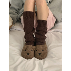 批发韩国东大门2025秋冬新款百搭纯色贴标时髦堆堆<b class='q'>袜套</b>辣妹高筒鞋套女