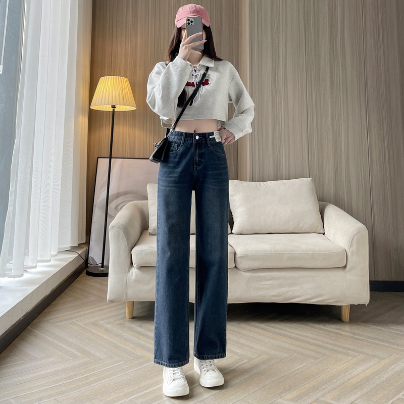 MY12180# 新款小个子牛仔裤女简约时尚直筒裤显高显瘦九分裤子女裝貨源...