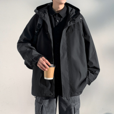 批发秋新款港风直播爆款夹克男<b class='q'>潮</b>流痞帅气ins连帽外套男装