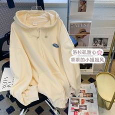 批发实拍  大鱼鳞 春装美式连帽卫衣女设计感开衫外套