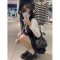 学院风马甲背带连衣裙女秋冬配大衣2023新款韩系小个子甜辣两件套轮播图2