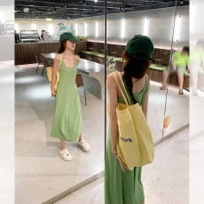 批发无袖<b class='q'>背心裙</b>子女2026夏季新款高级感气质宽松长款休闲吊带连衣裙