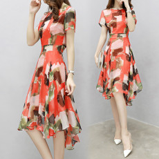 批发2026夏季新款韩版大码女装胖妹妹a字裙短袖连衣裙中长款打底裙女