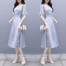 批发翠花冰丝连衣裙2025新款<b class='q'>夏季</b>仙女超仙森系收腰显瘦气质法式女神范