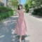 20223夏季新款法式减龄小飞袖连衣裙女设计感粉色气质收腰长裙子轮播图3