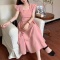 20223夏季新款法式减龄小飞袖连衣裙女设计感粉色气质收腰长裙子轮播图5