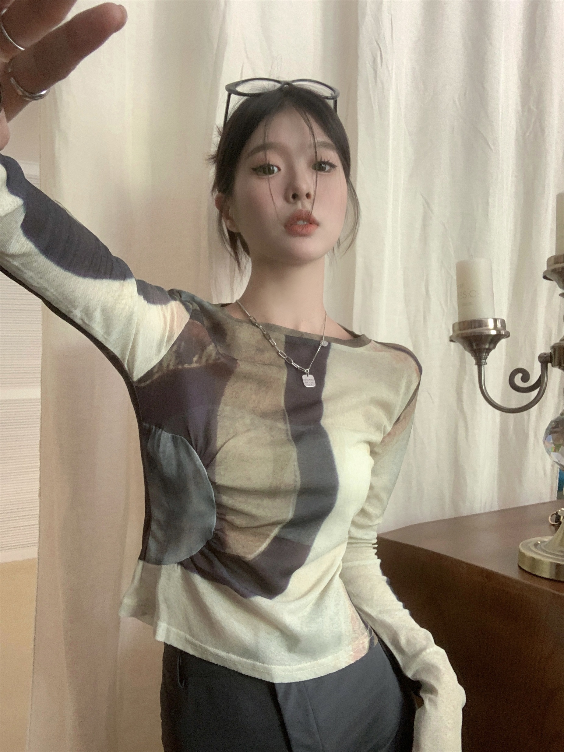 실사 한 부서 디자인 고유 한 Chic 배색 낮음 포화 상태 작은 대중 핫걸 맨위