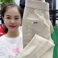 批发2026春装新款加厚灯芯绒<b class='q'>哈伦</b>裤女高腰显瘦小脚裤百搭休闲直筒<b class='q'>长裤</b>