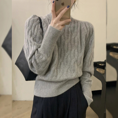 法式复古高领毛衣女加厚秋冬季2023年新款高级感针织内搭打底上衣