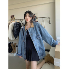 批发2026春季工装牛仔夹克<b class='q'>外套</b>女春秋2025新款<b class='q'>大码</b>宽松显瘦百搭上衣