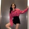 早春装玫红色polo领长袖纯棉衬衫女春秋衬衣外套法式甜美别致上衣轮播图2