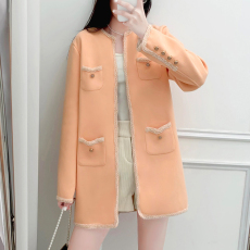 实拍 XUELI女装绵羊毛双面呢大衣2022新款秋装优雅气质小香风外套