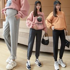 批发实拍2026春季新款<b class='q'>孕妇</b><b class='q'>裤</b>运动裤外穿潮妈<b class='q'>休闲</b>打底<b class='q'>孕妇</b><b class='q'>裤</b>长裤束脚裤