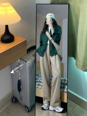 春秋季盐系穿搭一整套高级感炸街韩剧女主衬衫休闲裤轻熟两件套装