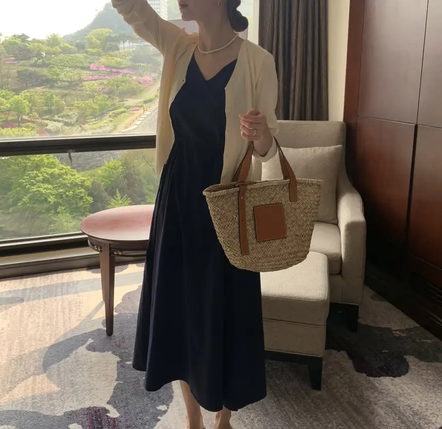 여성용 V넥 슬리브리스 원피스 상세 이미지 28