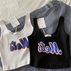 批发韩国外贸韩版新款坑条短款吊带背心女夏内搭无袖辣妹上衣<b class='q'>紧身</b>外穿