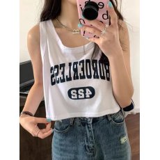 批发已出货 纯棉 美式<b class='q'>运动</b>背心T恤女春夏新款辣妹风字母