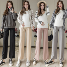 批发实拍 春装新款孕妇阔腿裤外穿宽松垂感拖地裤春季百搭<b class='q'>打底裤</b>长裤