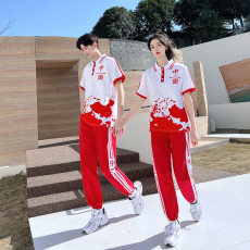 批发实拍情侣装夏季初高中生中国风运动会<b class='q'>班</b><b class='q'>服</b>毕业季短袖套装