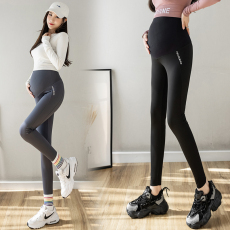 批发实拍现货秋季新款孕妇裤鲨鱼皮百搭<b class='q'>打底裤</b>女裤黑色紧身瑜伽裤瘦腿