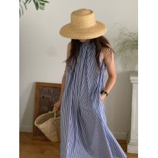 批发chic 韩版夏季度假休闲时尚无袖露肩百褶条纹背心<b class='q'>连衣裙</b>