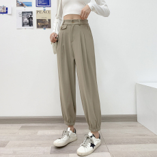 批发实拍西装裤子女春秋年新款秋装九分哈伦萝卜烟管女休闲裤好质量