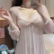 现货实拍实价~性感睡裙女春秋长款甜美蕾丝公主风睡衣带胸垫女轮播图4