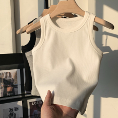 批发已出货 罗纹 吊带背心女外穿夏季新款修身短款无袖内搭上衣
