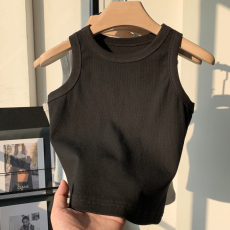 批发已出货 罗纹 吊带背心女外穿夏季新款修身短款无袖内搭上衣