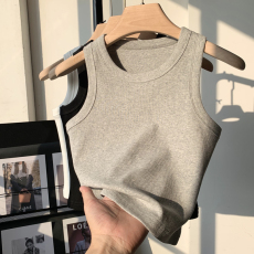 批发已出货 罗纹 吊带背心女外穿夏季新款修身短款无袖内搭上衣