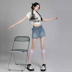 批发牛仔短裙女2026年春夏新款复古高腰显瘦辣妹超短裙包臀裙裙子A字
