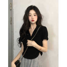 批发已出货 纯棉 32支 轻熟风修身显瘦短款T恤女装短袖辣妹上衣