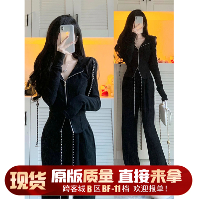 春季2023年新款高级感运动两件套装女休闲外套秋冬茶系穿搭一整套