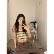 批发yami自制韩系车静媛同款grove撞<b class='q'>色</b><b class='q'>糖果</b>打底外穿抹胸女夏蓝绿奶油