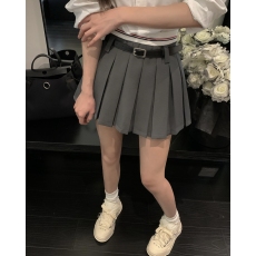 批发实拍实价不讲价学院风a字半身裙复古辣妹松紧高腰显瘦百褶超短裙