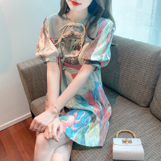 旗袍女夏季2023年新款少女高端气质国潮女装中国风改良版连衣裙