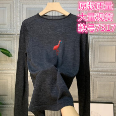 批发一线大品牌清仓捡漏剪标女装外贸尾货<b class='q'>原</b><b class='q'>单</b>火烈鸟长袖针织衫毛上衣